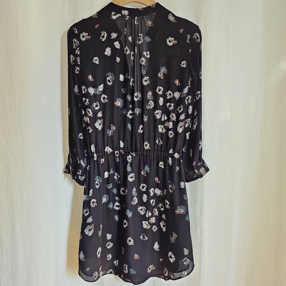 🇨🇦 Aritzia Babaton Long Sleeve Silk Bennett Dress - Black & Pattern - Picture 14 of 16
